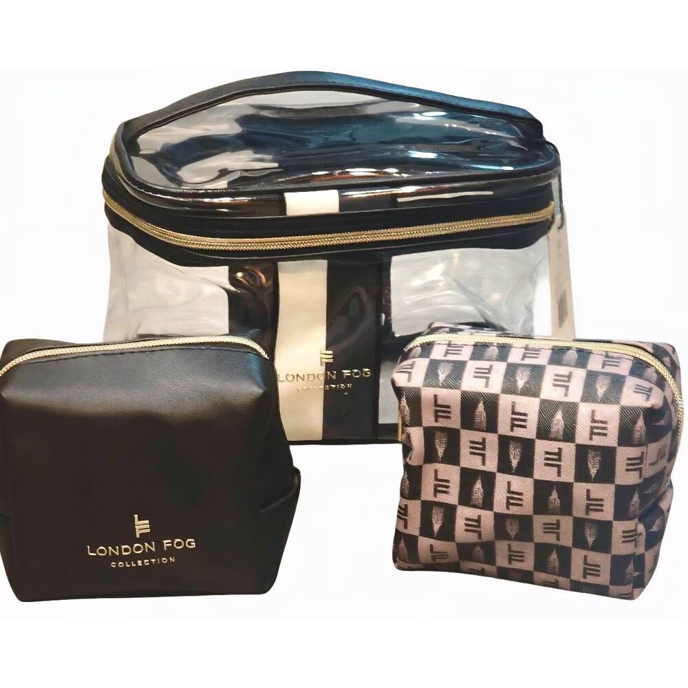 London Fog 3-Piece Nested Cosmetic Travel Bags